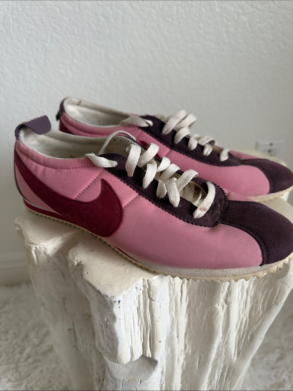 Nike Cortez Lady Nylon Vintage Pink and Burgundy Trainers